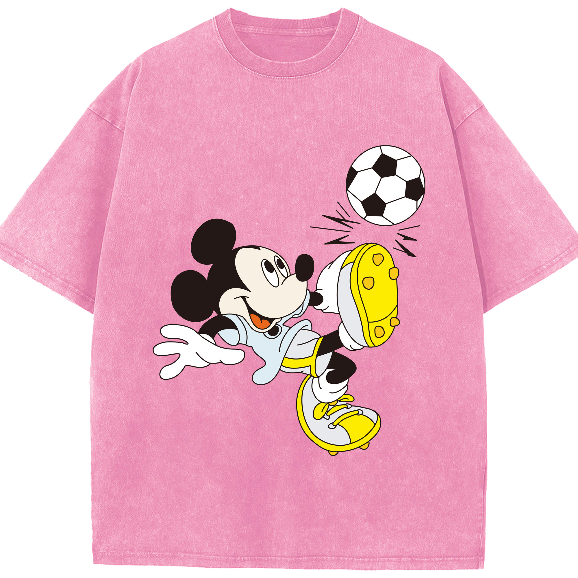 （画像用） ミッキーマウス Mickey Mouse 綿100% ヴィンテージ風 半袖Tシャツ（フロントプリント）
